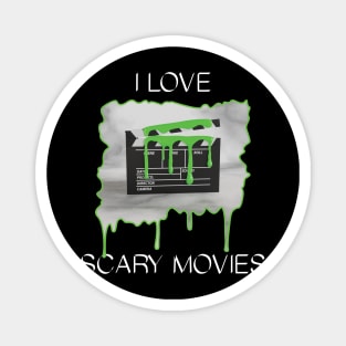 I Love Scary Movies - Green Clapperboard Magnet